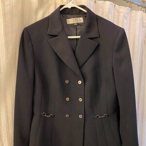 Tahari Arthur S. Levine Petite 12P Black Blazer Double-Breasted Jacket France